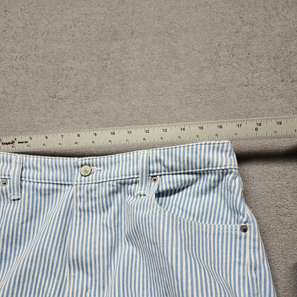 Abercrombie & Fitch 90s Relaxed Jean Womens 32 14R Blue White Striped Curve Love
